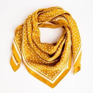 NEW Cleobella Silky Gold Scarf Polka Dots Marigold